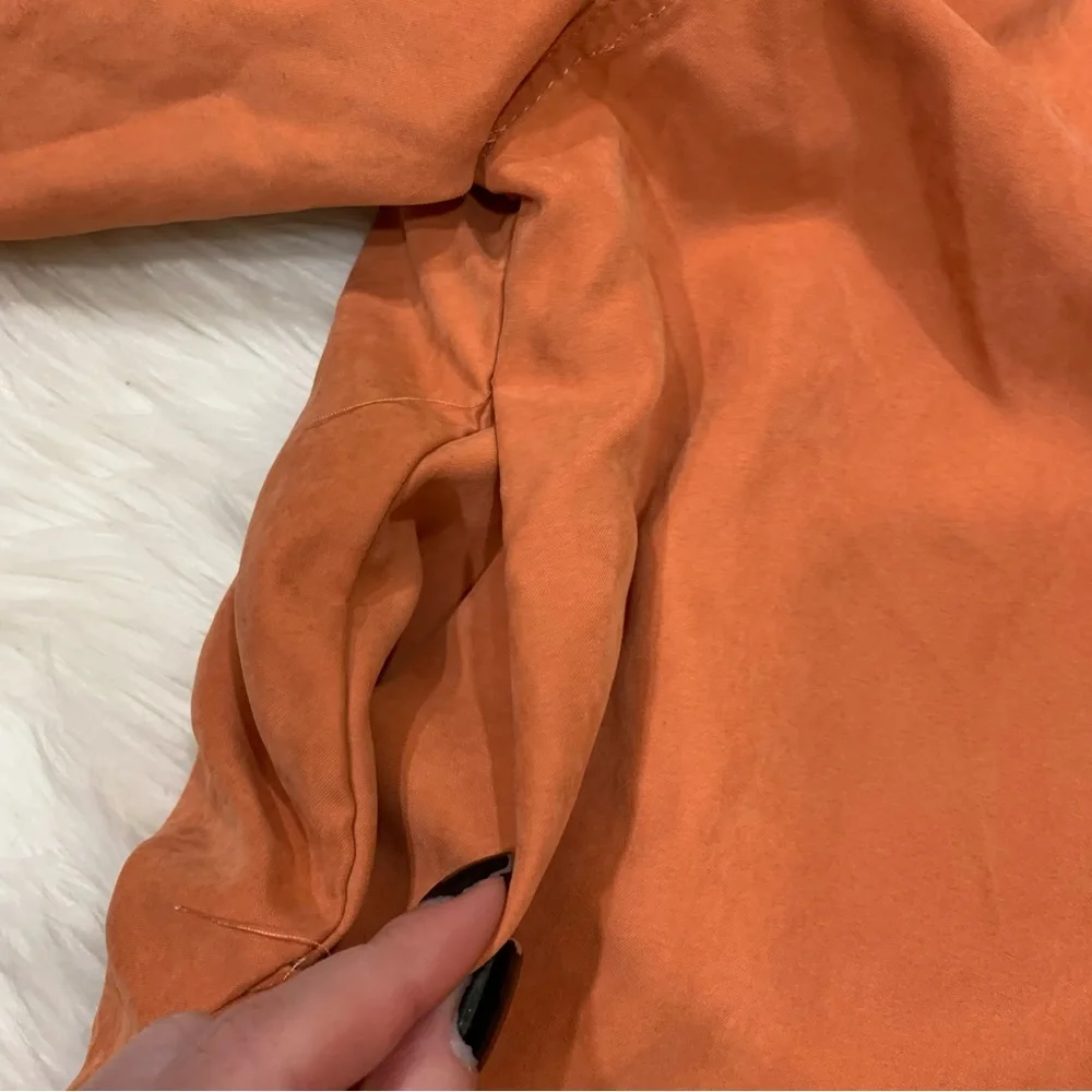 Orange peach zip up cropped hoodie
